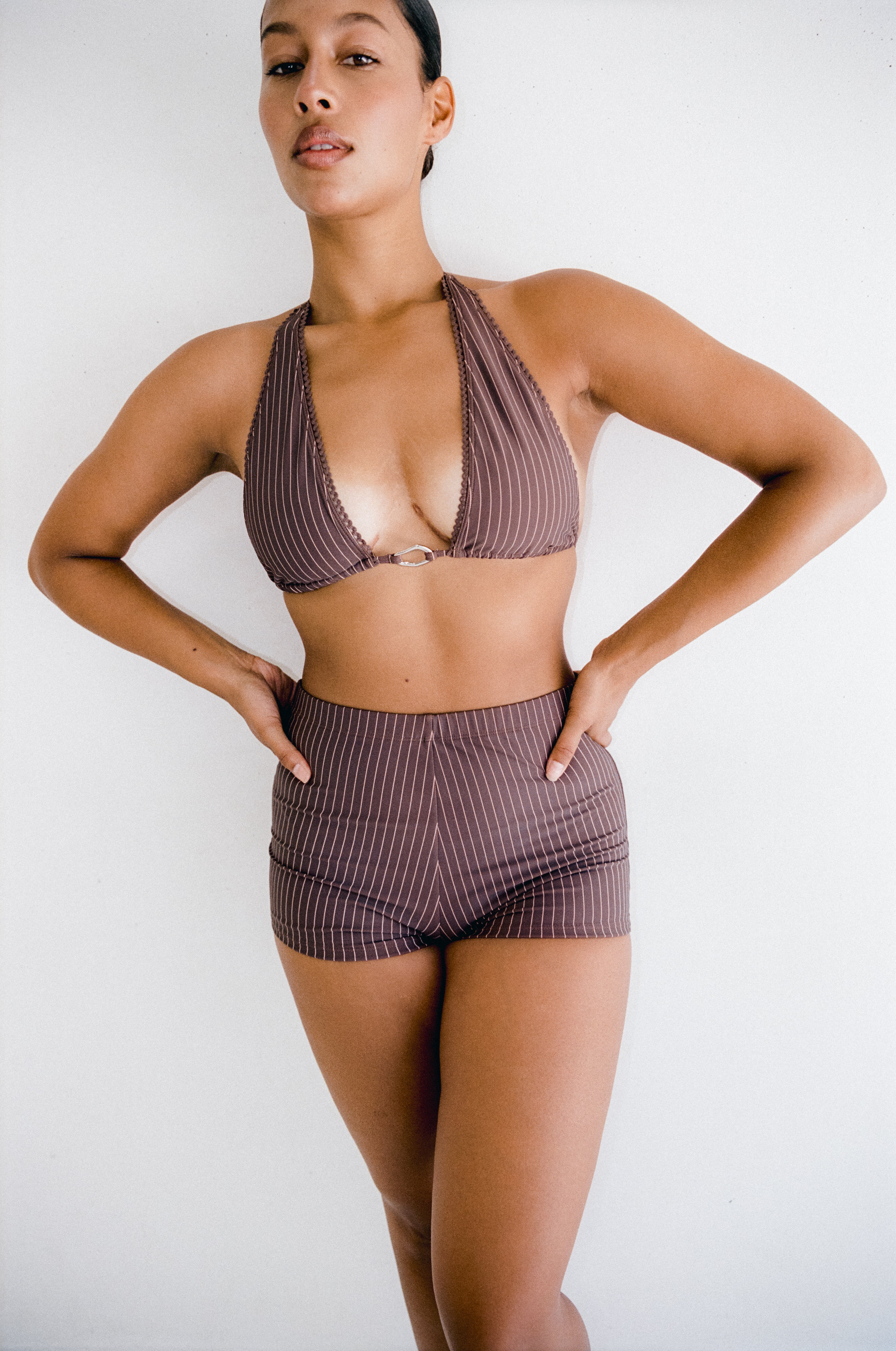 Bianca Triangle - Cocoa Pinstripe - Image 4