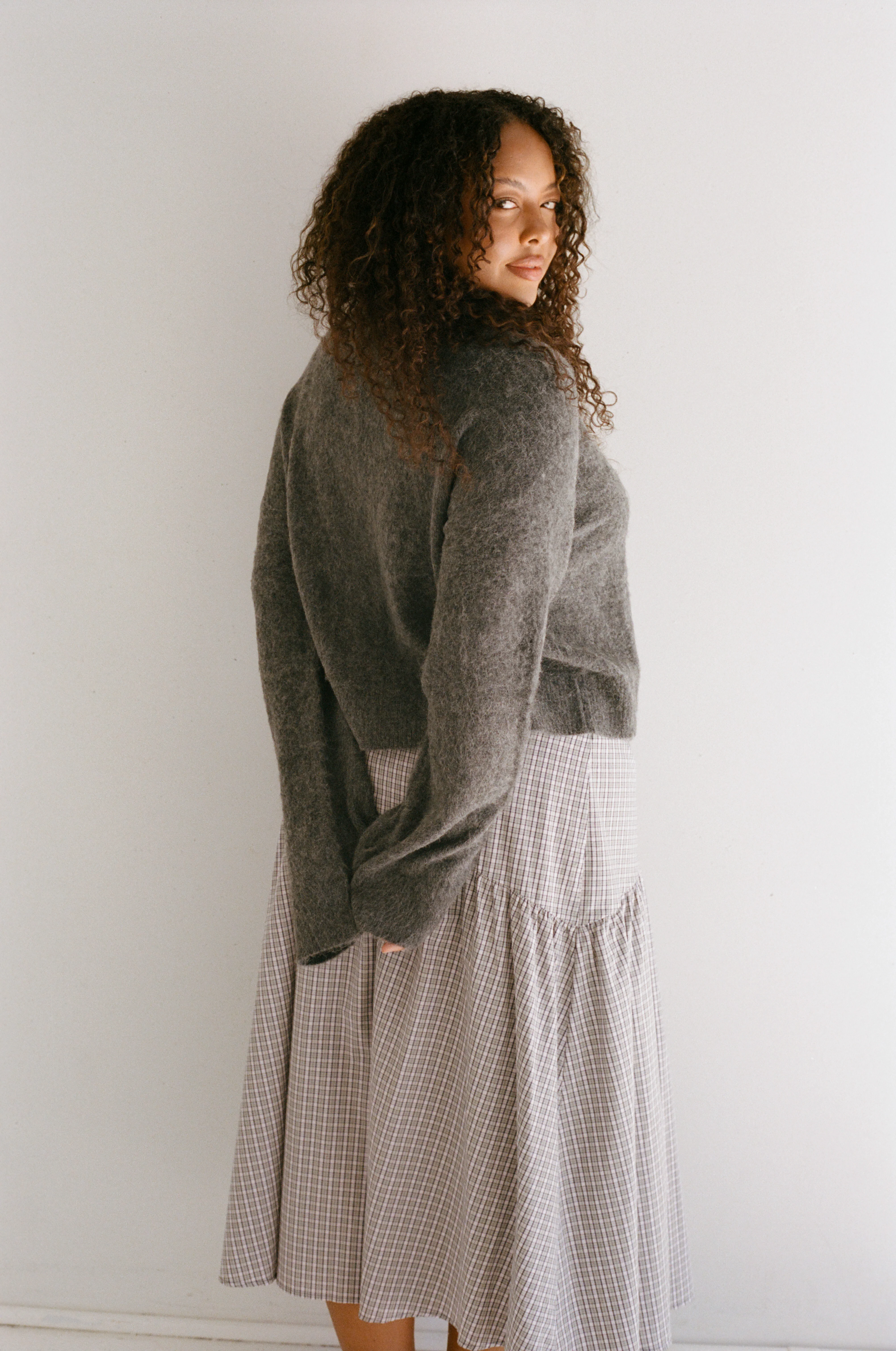 Margot Midi Skirt - Check - Image 7